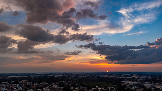 Panoramic of the City of Villahermosa in Tabasco State at sunset