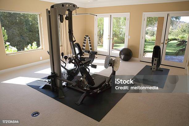 Home Gym Stock Photo - Download Image Now - Home Interior, Gym, Exercise Equipment