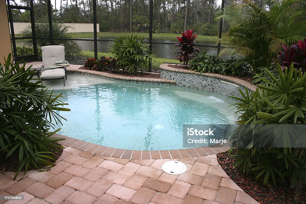 Piscine avec le paysage Tropical - Photo de Caporal libre de droits