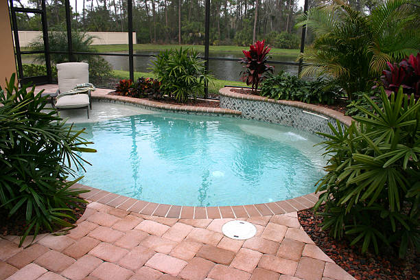 istock Swimming Pool with Tropical Landscaping 172134853