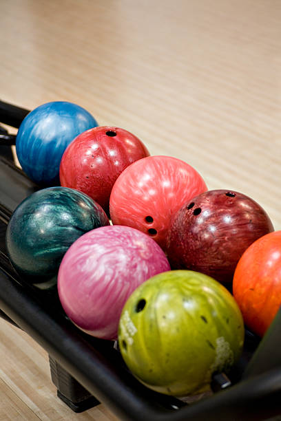 istock Close-up on colorful bowling balls in the ball return 172135076