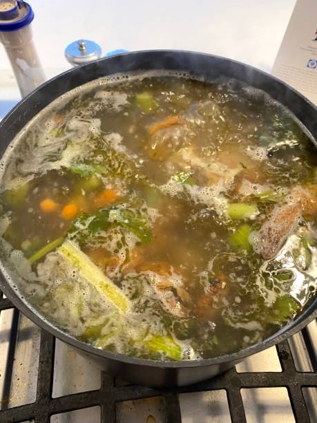 istock Homemade chicken soup on the stove 1721373151