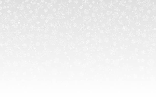 Christmas background. White snowflakes on silver backdrop. Winter texture with soft gradient. Greeting card or invitation template. Snow wallpaper. Vector illustration Christmas background. White snowflakes on silver backdrop. Winter texture with soft gradient. Greeting card or invitation template. Snow wallpaper. Vector illustration. white color stock illustrations