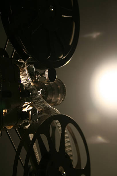 cinema Projector with light. spool photos stock pictures, royalty-free photos & images