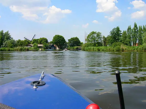 Dutch landscape seen from the water.