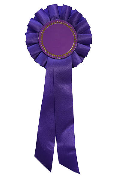 Dark purple rosette on white background