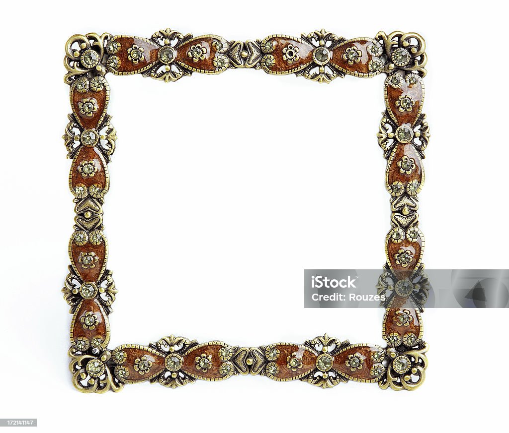 Picture Frame Fancy picture frame isolated on white. Antique Stock Photo