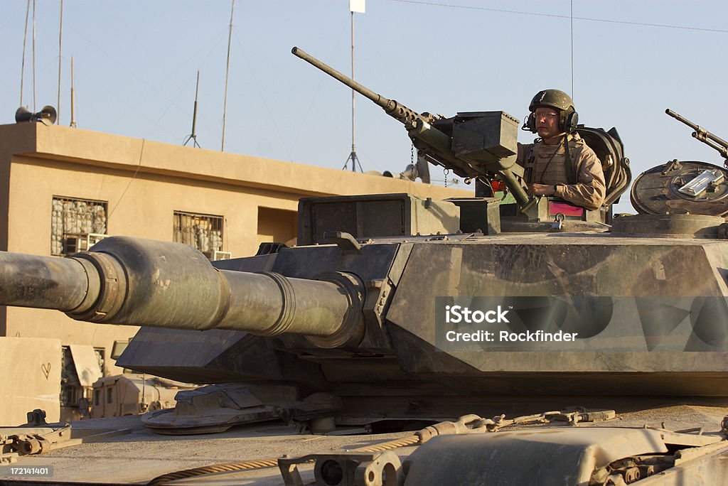 Tank Crew "M1 Abrams Main Battle Tank crew prepares for combat patrol in Ramadi, Iraq." Antenna - Aerial Stock Photo