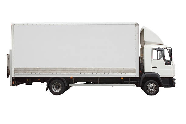 istock Side view of small white truck isolated on white 172141549