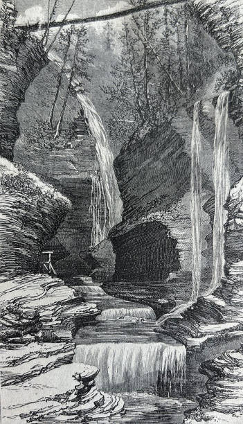 istock Antique illustration - Watkins Glen State Park - New York - the cascade 1721415912