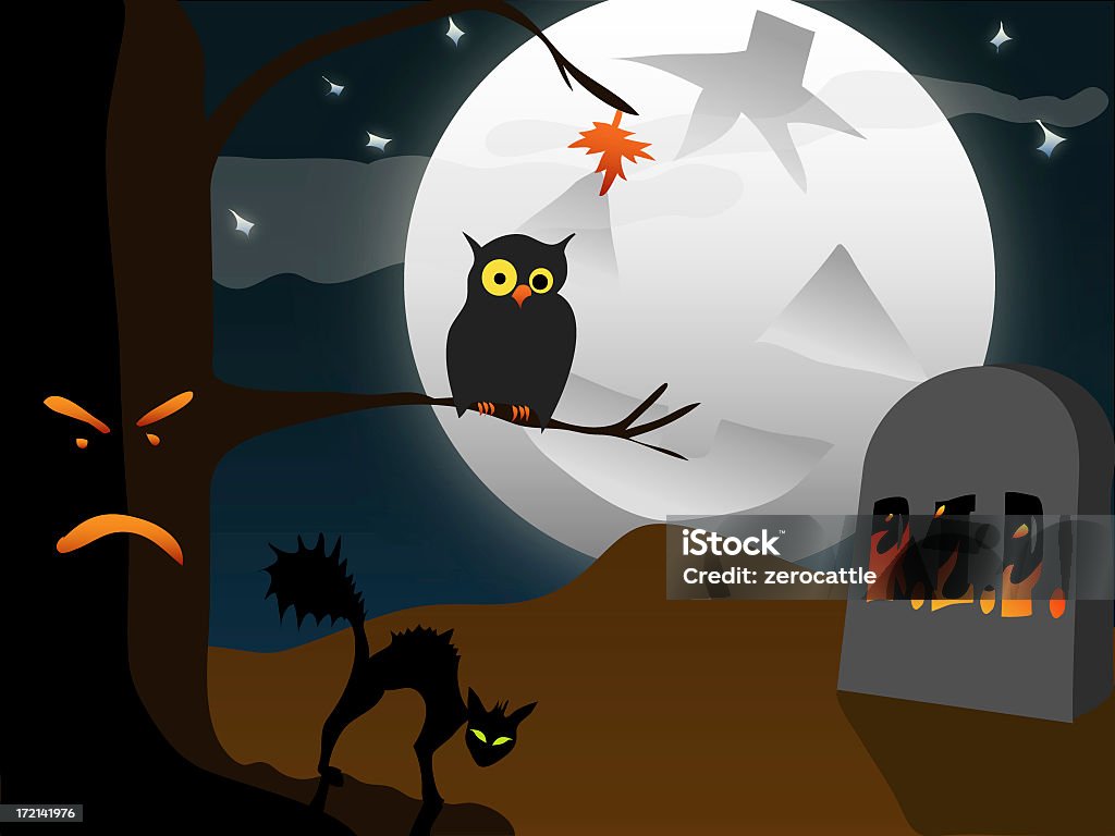 Hallowe'en o Halloween escena [ ] de mapa de - Foto de stock de Animal libre de derechos