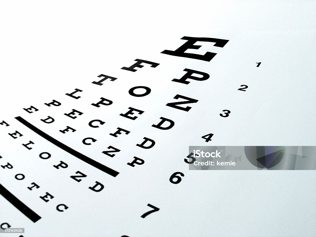 eye chart - Lizenzfrei Sehtafel Stock-Foto