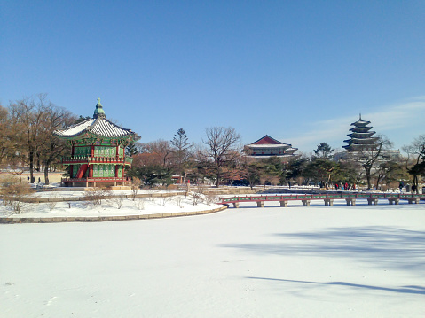 Seoul, South Korea- Soeul is the capital and center of economy, politics and culture of South Korea. In Winter time it is also beautiful. Here is the Gyeongbokgung Palace in snow season.