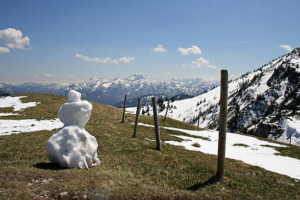 fusión muñeco de nieve - melting snowman winter spring fotografías e imágenes de stock