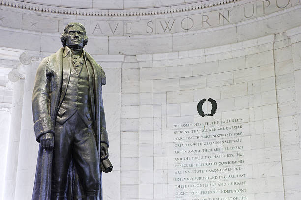 istock Jefferson Memorial in gray brick circular room 172142973
