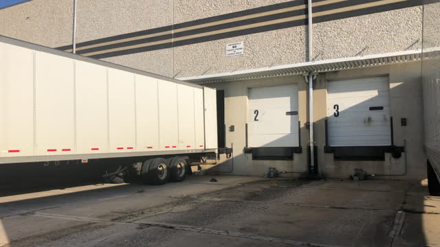 Truck backing in to Loading Dock