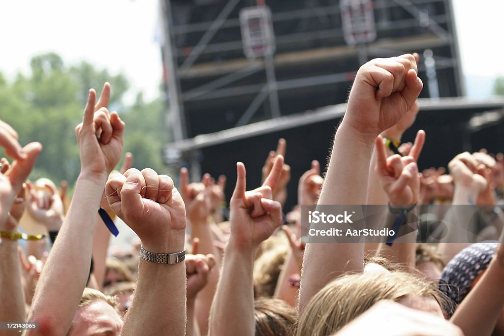 Rocking crowd Rocking crowd at heavy metal festival / concert Artist Stock Photo