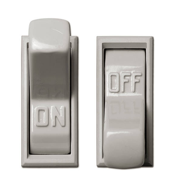 lightswitches - push button off imagens e fotografias de stock