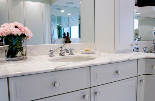 Marble sink and cabinet