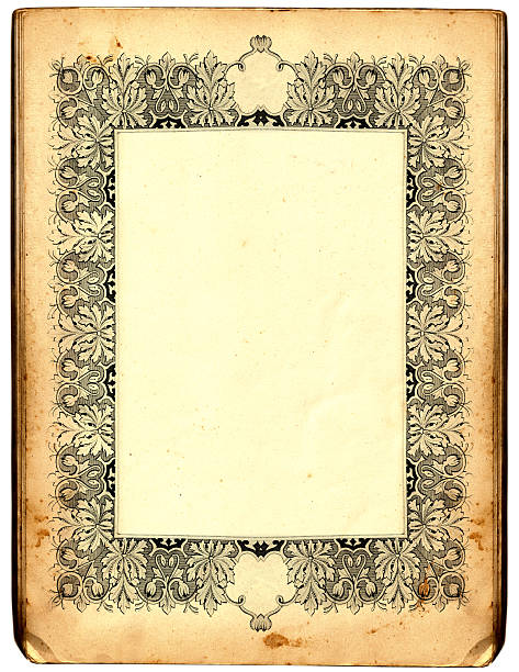 앤틱형 프페임 - scroll old parchment photograph stock illustrations