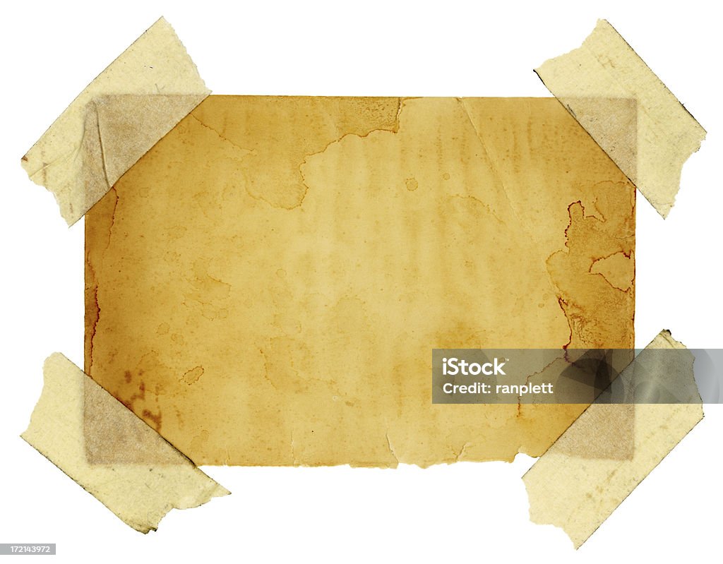 Carta grunge isolato registrato (con Clipping Path - Foto stock royalty-free di Vecchio