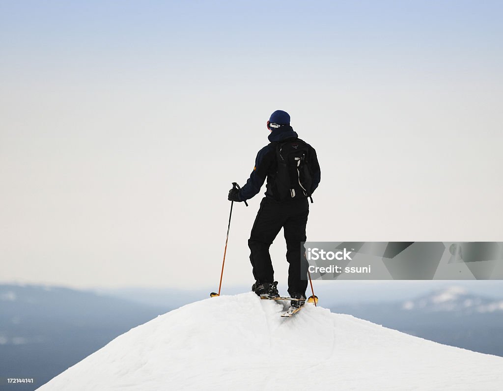 ready to go down skier ready to ride down Ski Stock Photo