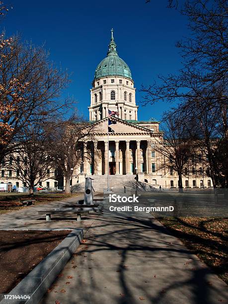 Kansas Capitol Ingresso Sud - Fotografie stock e altre immagini di Kansas - Kansas, Topeka, Architettura