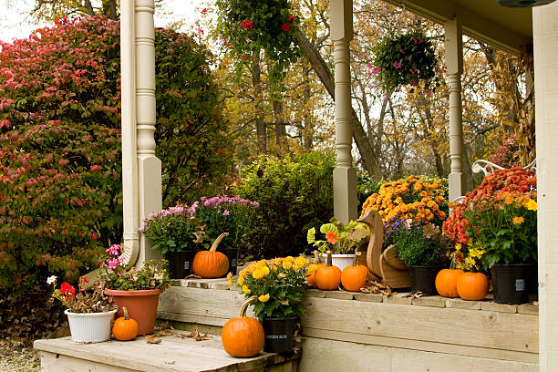 istock Autumn Flowered Porch 172144543