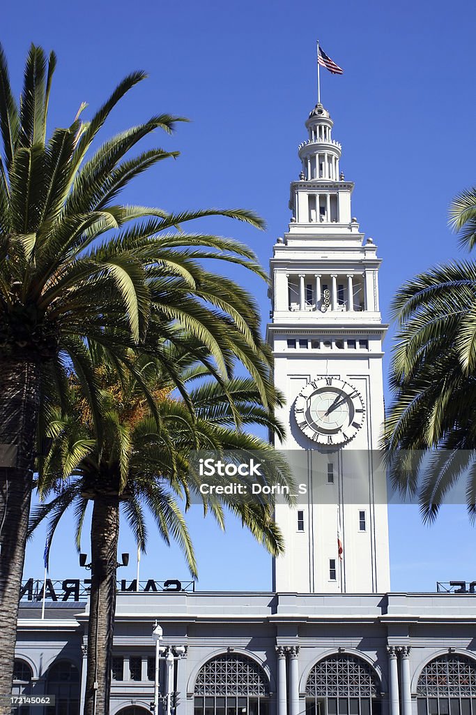 San Francisco Clock Tower The Ferry Building Clock Tower located on The Embarcadero in San Francisco, California.  American Culture Stock Photo