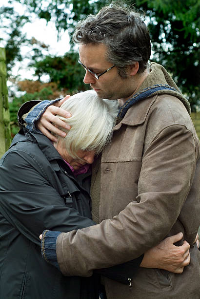 istock Son comforting his mother 172145068