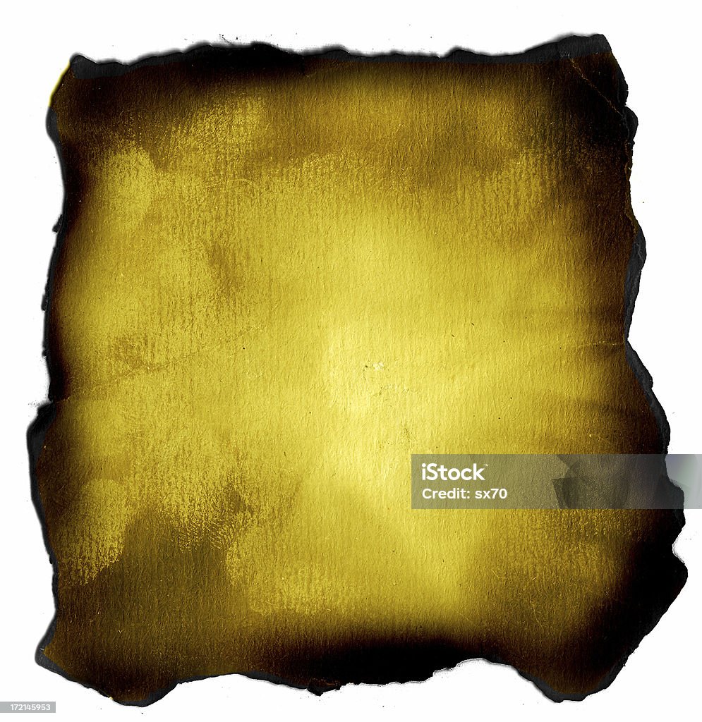 Idade e fundo de papel queimado Pergaminho - Royalty-free Amarelo Foto de stock