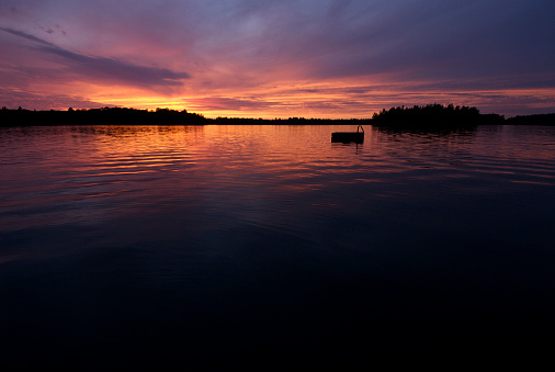 A gorgeous sunset in Muskoka — Ontario Canada's pristine cottage wilderness in summertime.