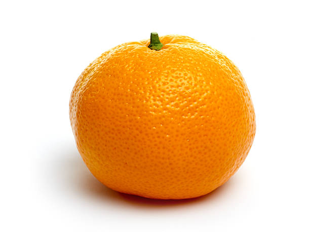 One single tangerine isolated on a white background