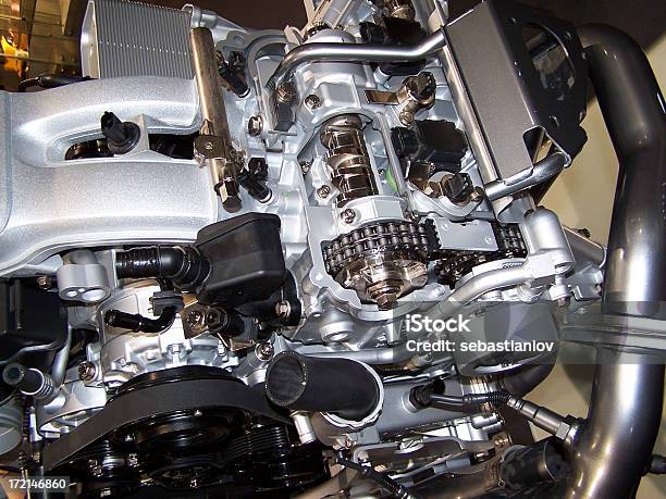 Engine Cut Away Stock Photo - Download Image Now - Chain - Object, Checking the Time, Complexity