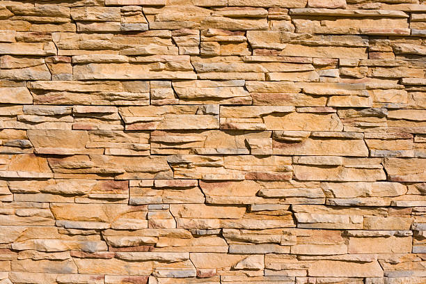 istock Stacked Sandstone Wall, Layers of Building Facade Rock 172146962
