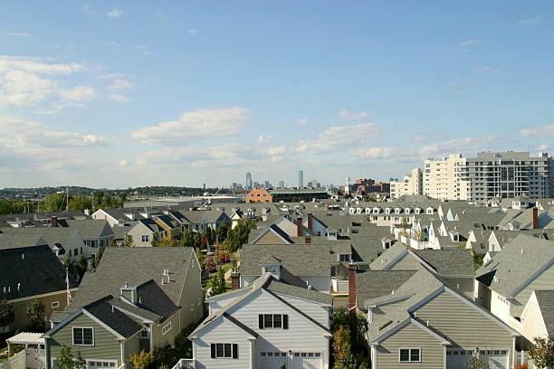 Boston and suburbs stock photo