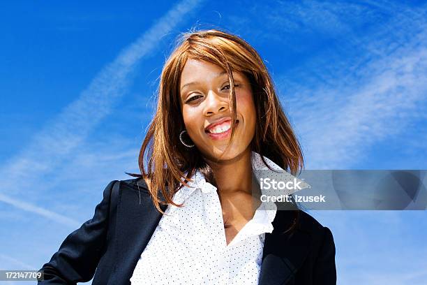 Young Businesswoman Stock Photo - Download Image Now - African Ethnicity, Blue, Females