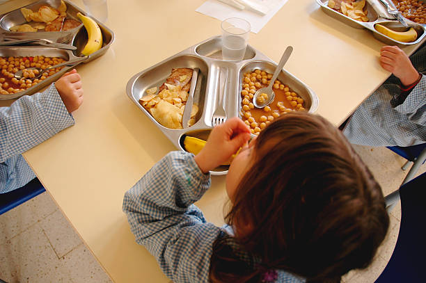 menu - child food school children eating foto e immagini stock