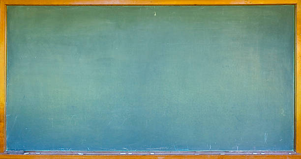 Blank chalkboard/blackboard with wooden frame stock photo