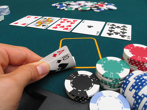 Poker hand #4 - Full House stock photo