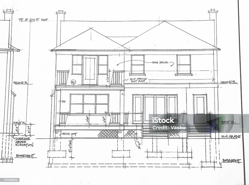 建築-33 - 図面のロイヤリティフリーストックイラストレーション