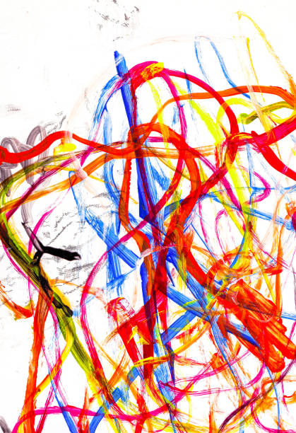 istock Abstract colorful paint brush strokes background. Brush painted modern painting. 1721486122