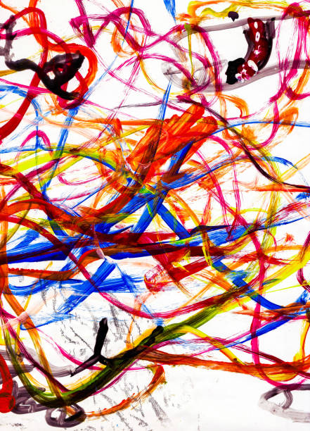 istock Abstract colorful paint brush strokes background. Brush painted modern painting. 1721486148