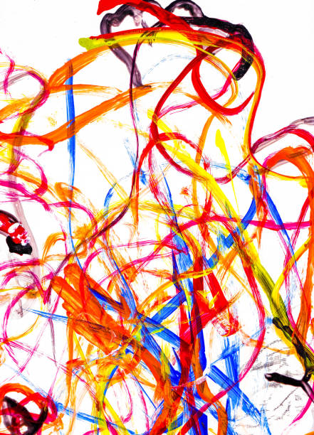 istock Abstract colorful paint brush strokes background. Brush painted modern painting. 1721486592