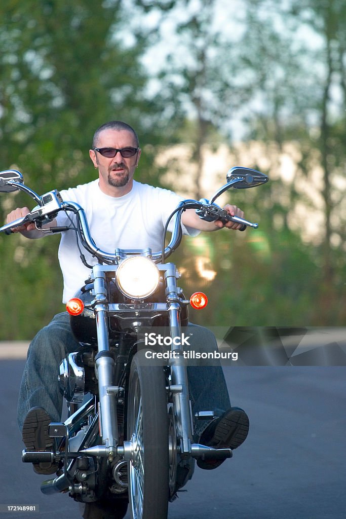 Motocicleta homem em movimento - Foto de stock de Adulto royalty-free