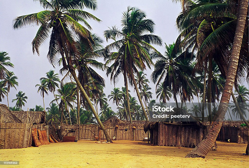 african village, w pobliżu oceanu - Zbiór zdjęć royalty-free (Afryka)