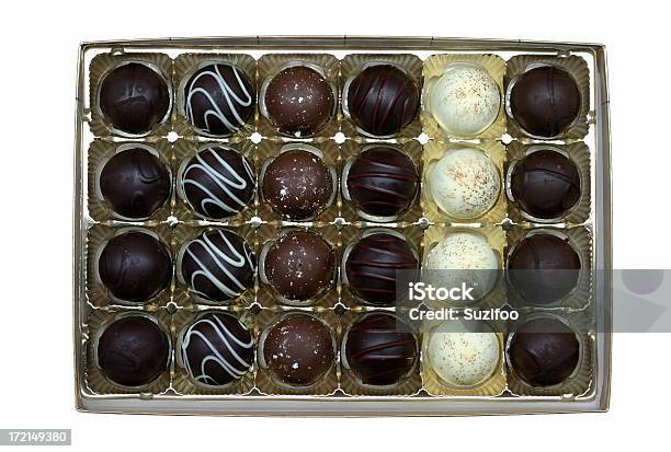 Box Of Truffles Stock Photo - Download Image Now - Box - Container, Chocolate, Directly Above