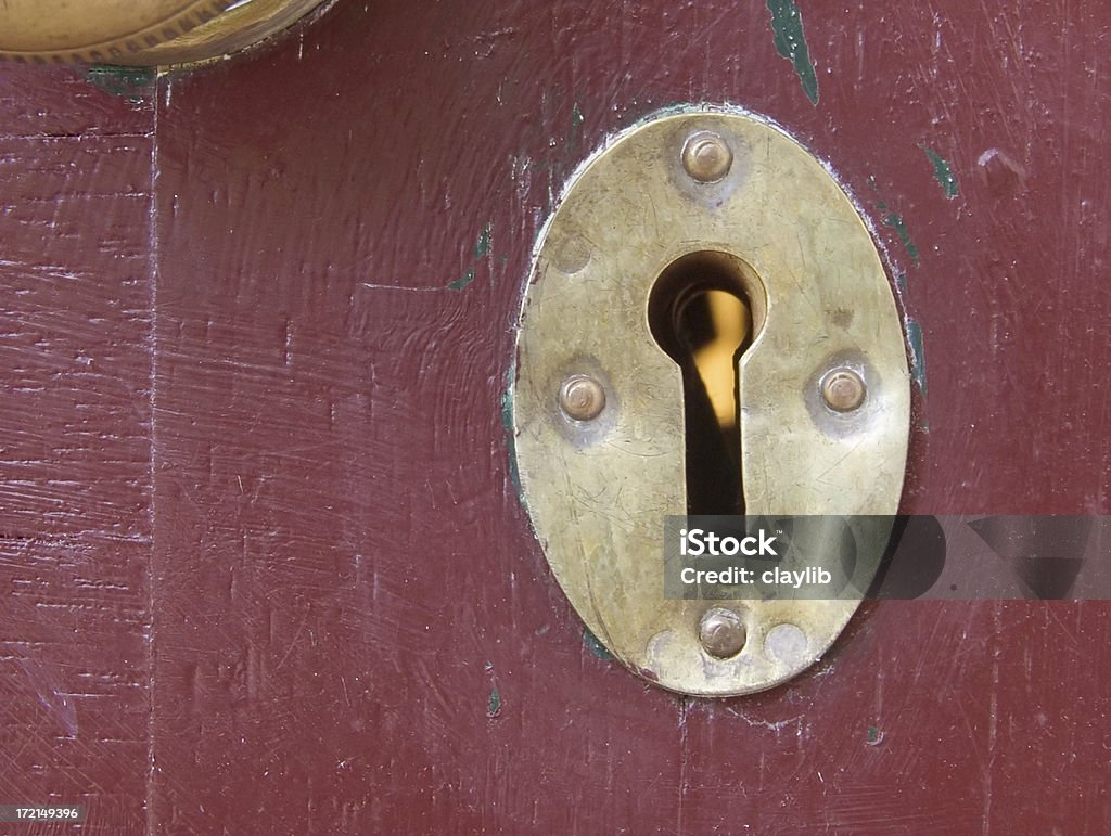 Clé en laiton trou - Photo de Beauté libre de droits