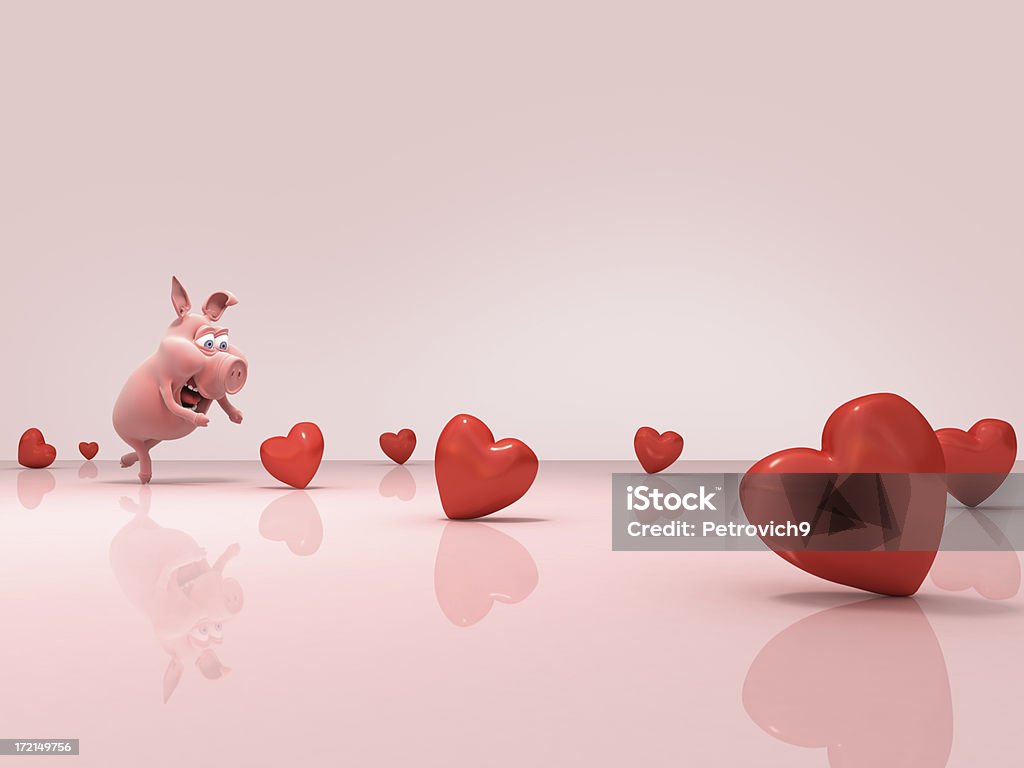 Schweinchen & hearts - Lizenzfrei Dreidimensional Stock-Foto