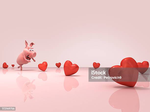 Schweinchen Hearts Stockfoto und mehr Bilder von Dreidimensional - Dreidimensional, Schwein, Charakterkopf